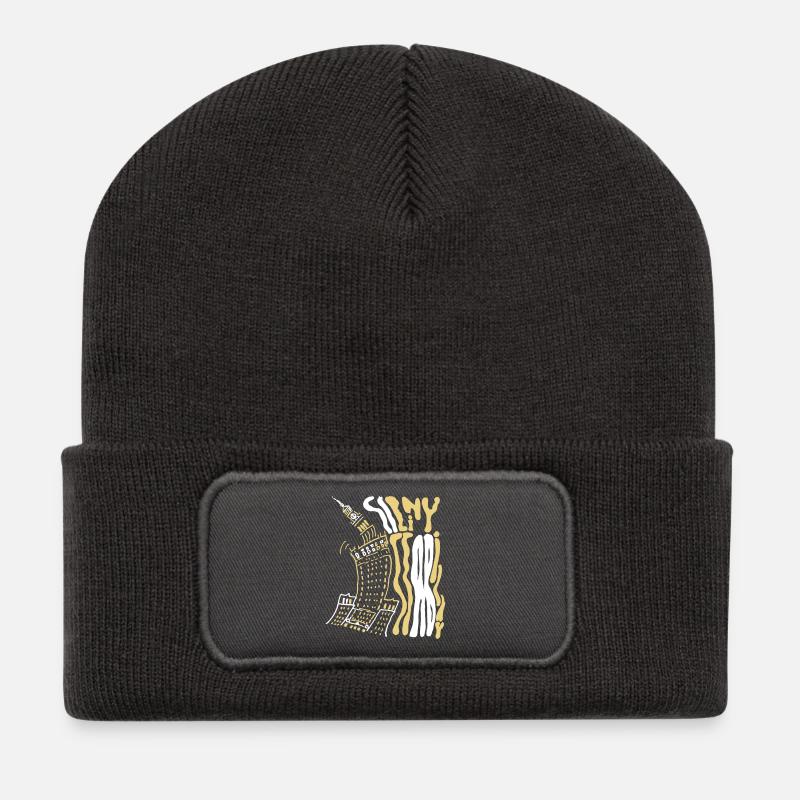 strongandstable warszawa - Recycelte Patch Beanie - Dunkelgrau