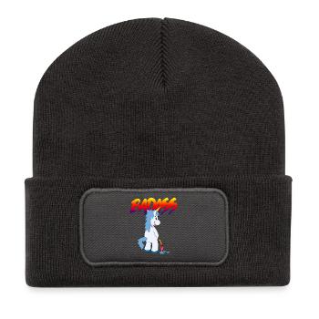 badass2 - Recycelte Patch Beanie - Dunkelgrau - Vorne