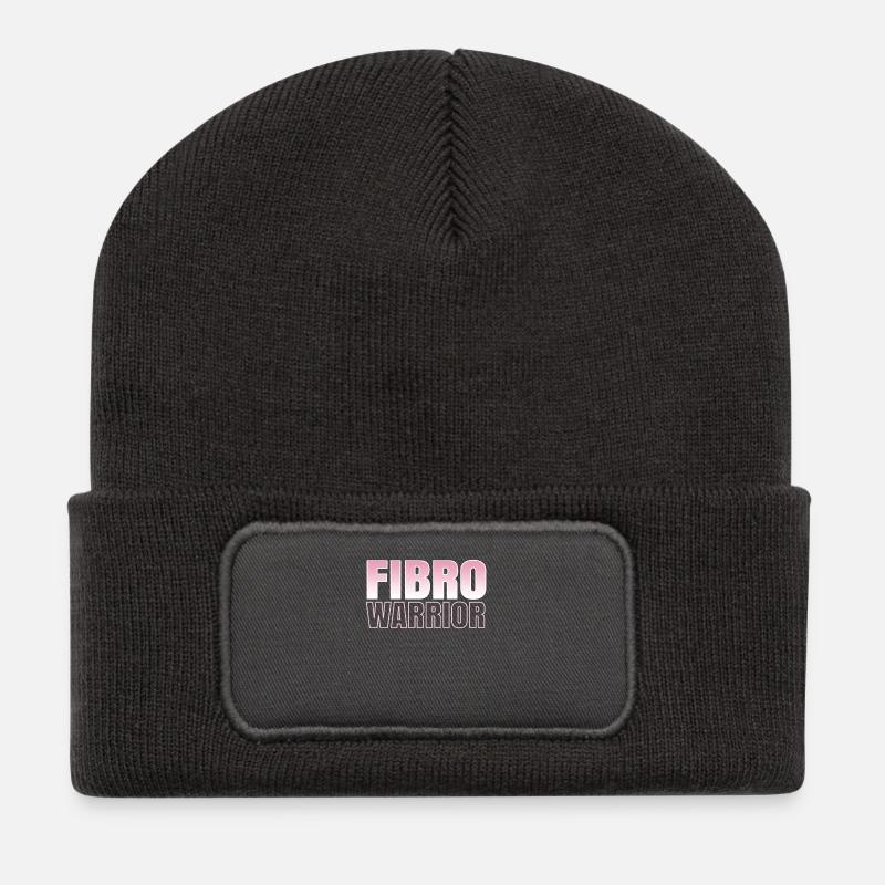 Fibrowarrior. Pour les combattants avec la fibromyalgie - Beanie recyclé à patch - charbon