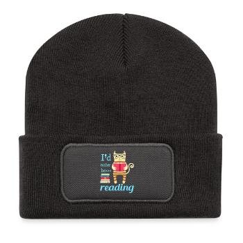 Ich würde lieber lesen - Recycelte Patch Beanie - Dunkelgrau - Vorne