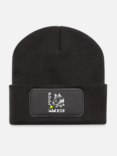 FULLRUN Karpfenangler Karpfen carp Angeln Geschenk - Recycelte Patch Beanie - Dunkelgrau