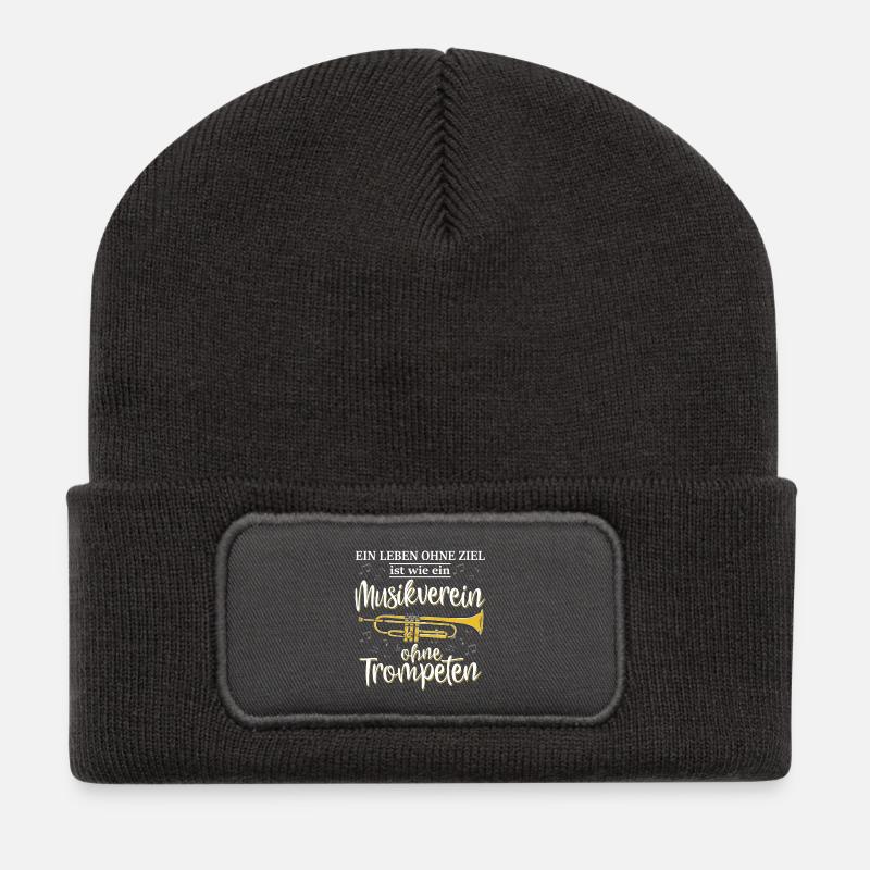 Trompete Shirt · Blasmusik · Musiker · Geschenk - Recycelte Patch Beanie - Dunkelgrau