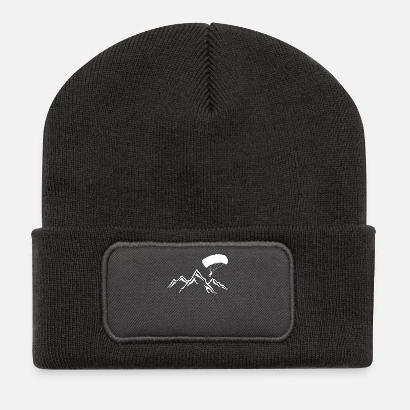 Paragliding - Gleitschirmfliegen - Gleitschirm - Recycelte Patch Beanie - Dunkelgrau
