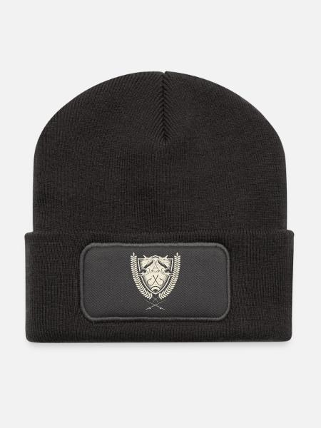 Angler Fischer Fisch Angeln See Geschenk Fischen - Recycelte Patch Beanie - Dunkelgrau