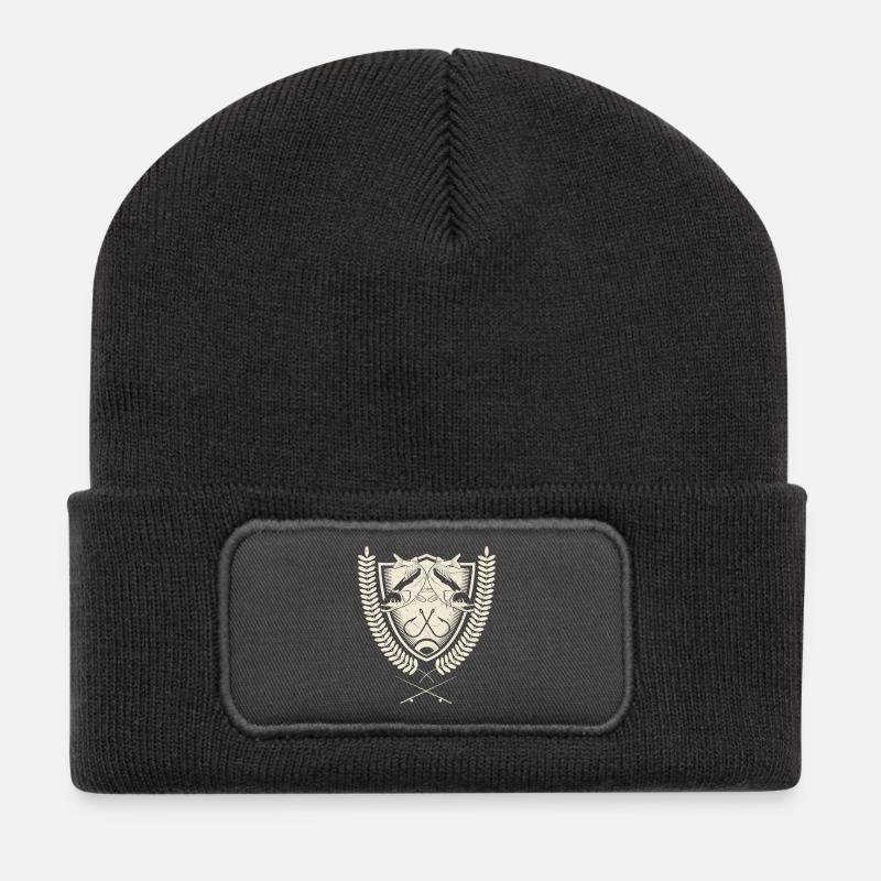 Pêcheur à la ligne pêcheur, pêche, lac, cadeau, pêche - Beanie recyclé à patch - charbon