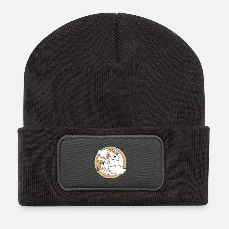 Licorne - Licorne - Beanie recyclé à patch - charbon