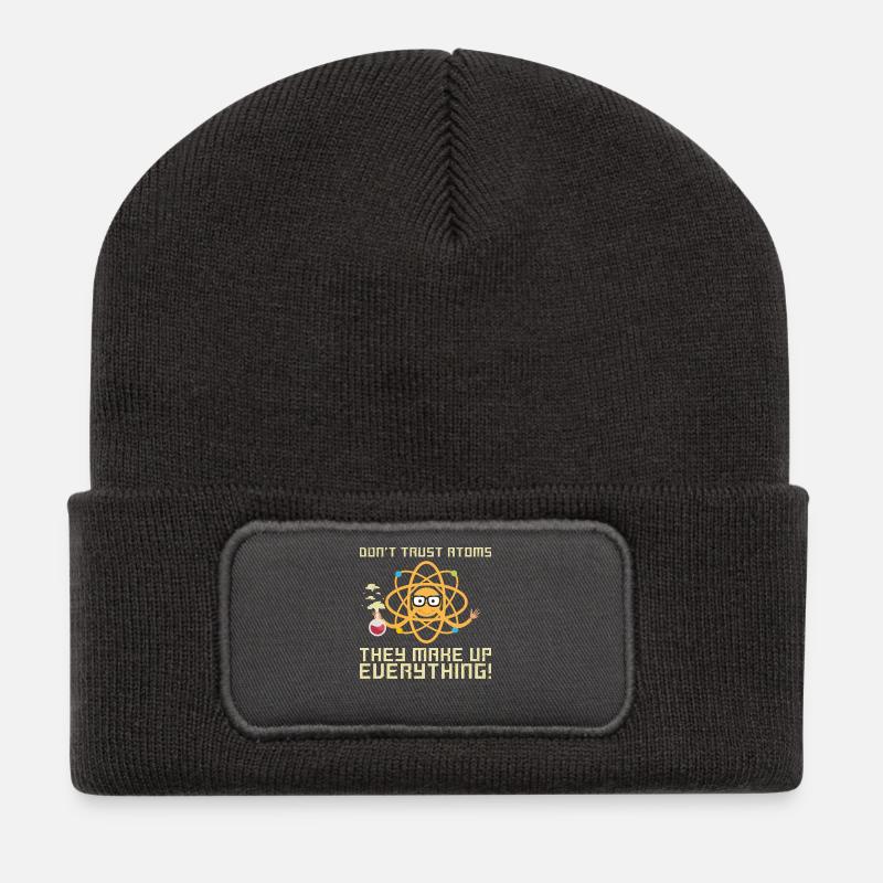 Do not Trust Atoms They Make Up Everything T-Shirt - Recycled Patch Beanie - dark grey