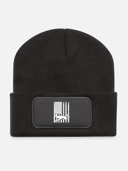American Aviation Flag - Recycelte Patch Beanie - Dunkelgrau
