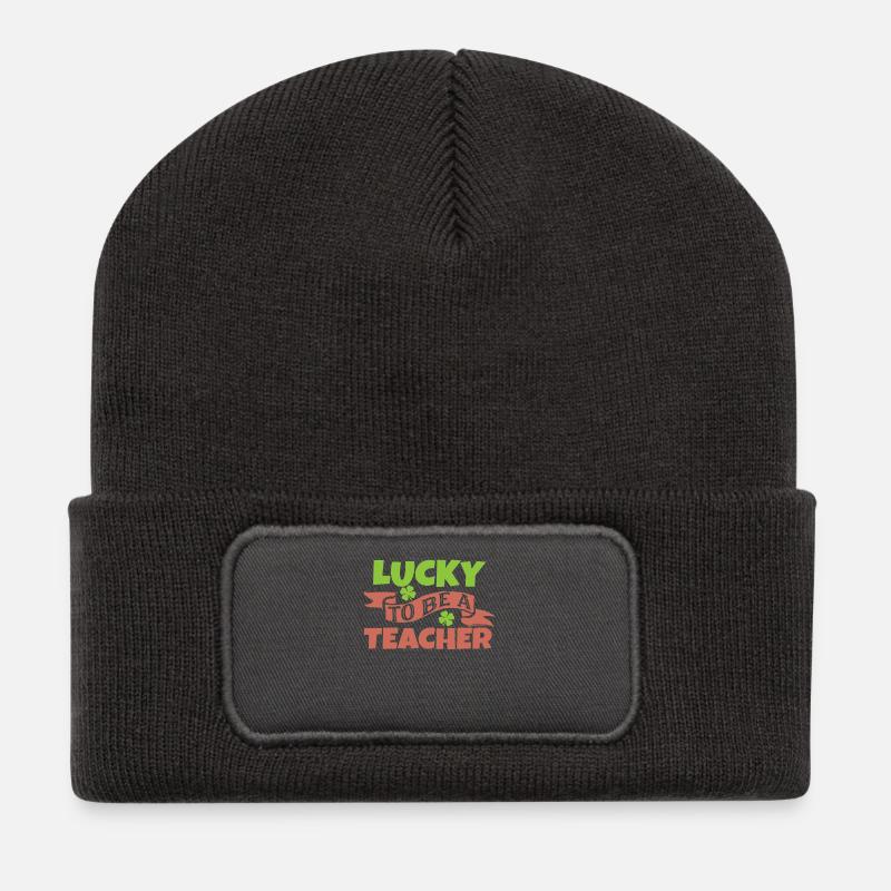 Lehrer - Recycelte Patch Beanie - Dunkelgrau