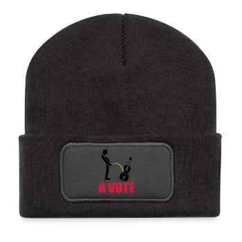 A voté - Beanie recyclé à patch - charbon - Devant