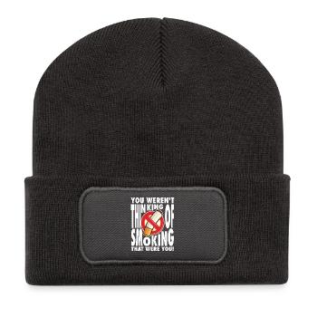 Nicht Rauchen, Nichtraucher uncool, Tabak Shirt - Recycelte Patch Beanie - Dunkelgrau - Vorne