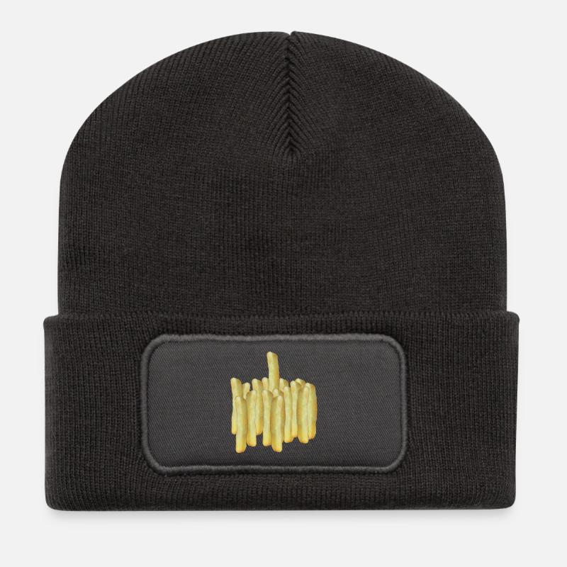 Pommes One - Recycelte Patch Beanie - Dunkelgrau