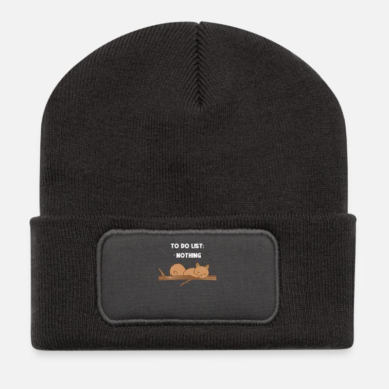 Écureuil - écureuil fan - écureuil - Beanie recyclé à patch - charbon