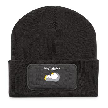 Pingouin - pingouins - motif pingouin - lazybones - Beanie recyclé à patch - charbon - Devant