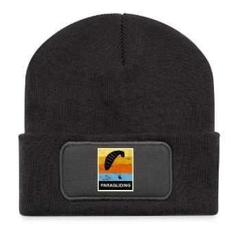 Parapente vol Vintage cadeau rétro - Beanie recyclé à patch - charbon - Devant