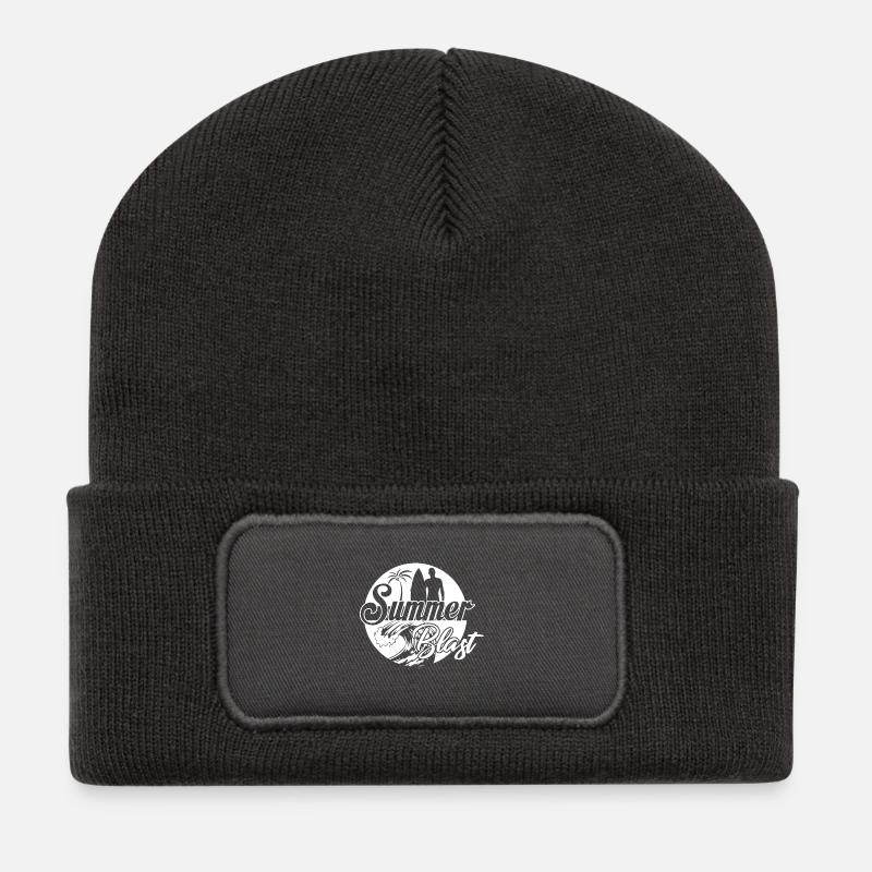 Sommerparadies süßes cooles Geschenk - Recycelte Patch Beanie - Dunkelgrau