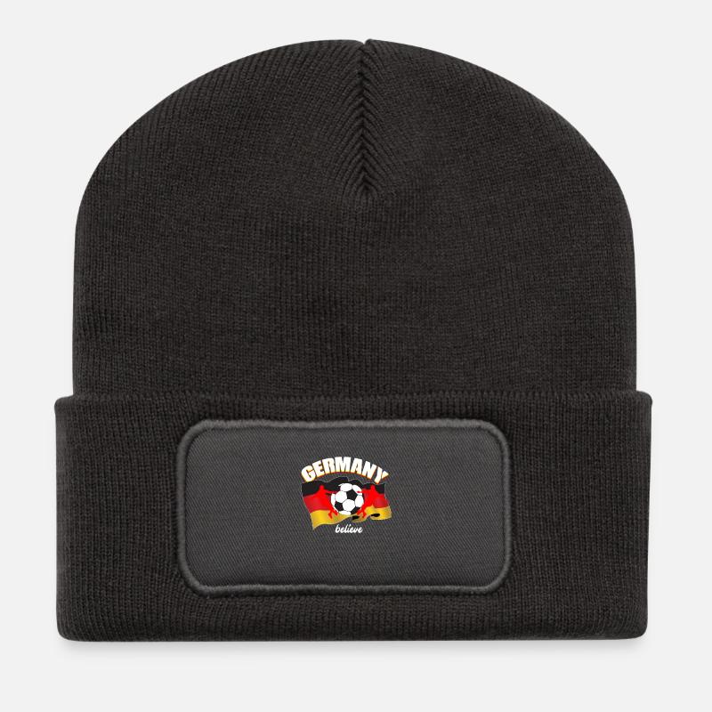 Deutschland - Recycelte Patch Beanie - Dunkelgrau
