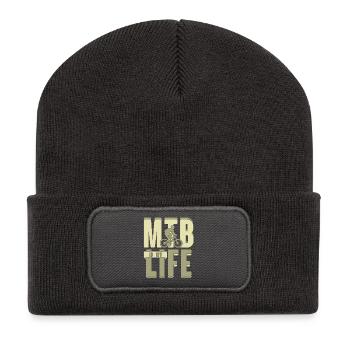 Mountain bike est ma roue cadeau de la vie - Beanie recyclé à patch - charbon - Devant