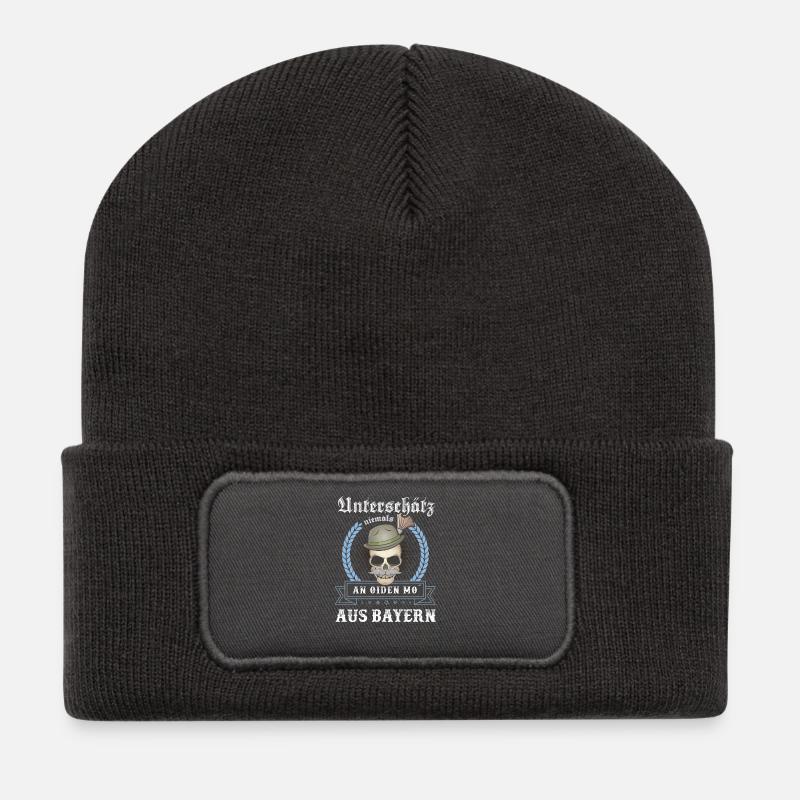 Bayern Bayrisch lustig Heimat Geschenk Geburtstag - Recycelte Patch Beanie - Dunkelgrau