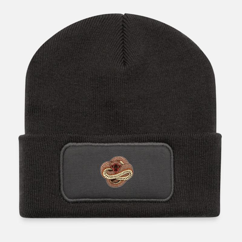 Snake Snake Tattoo - Recycled Patch Beanie - dark grey