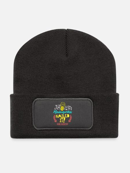 Kindergarten genagelt es Clark Elementary - Recycelte Patch Beanie - Dunkelgrau
