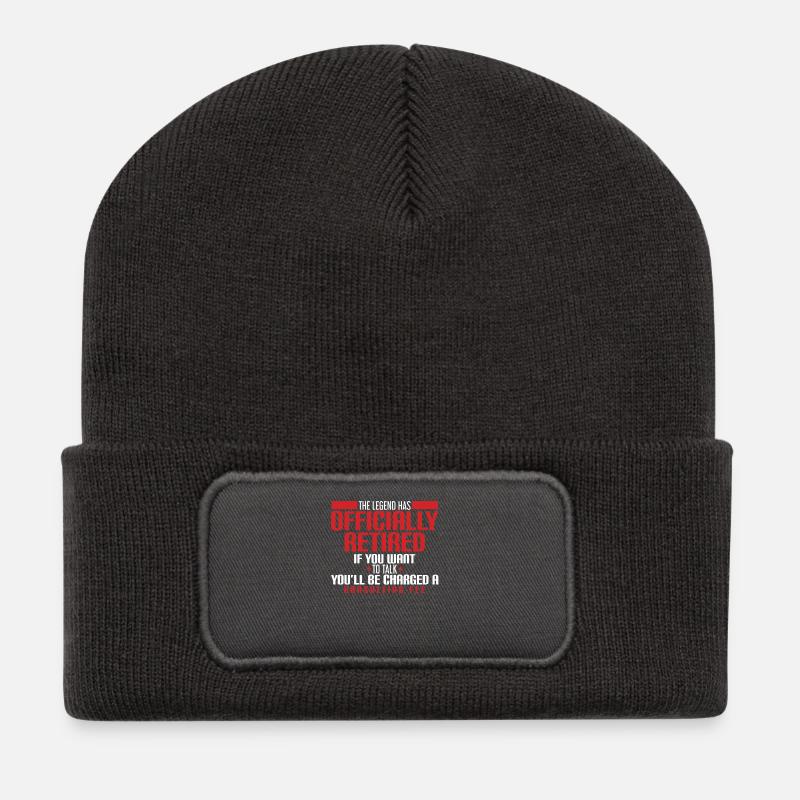 THE LEGEND HAS OFFICIALLY RETIRED - Recycelte Patch Beanie - Dunkelgrau