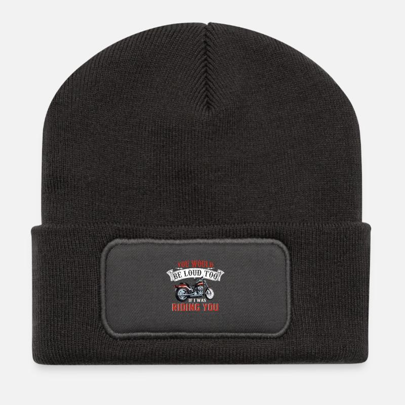 Biker motorcycle - Recycled Patch Beanie - dark grey