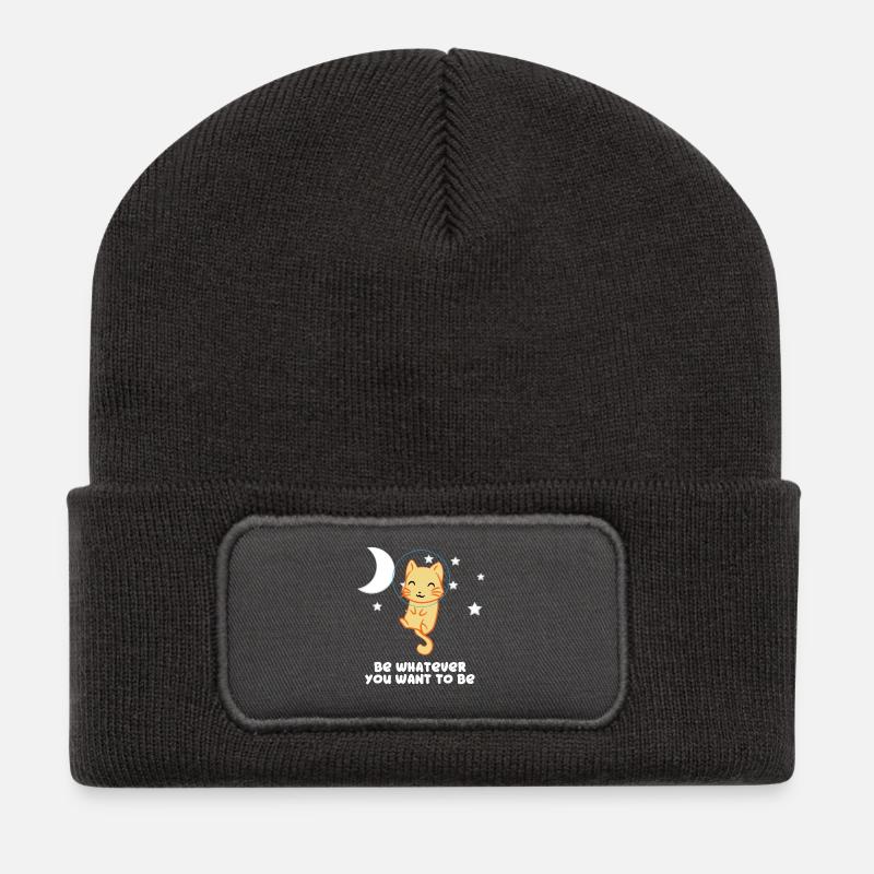 Chat - Chats T-Shirt - Chats - Soyez vous-même - Beanie recyclé à patch - charbon