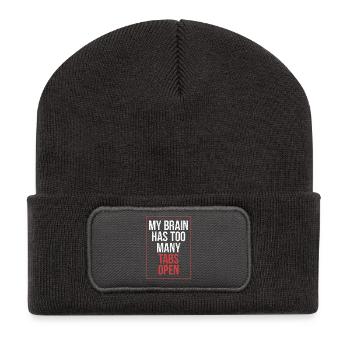 Mein Gehirn hat zu viele Tabs offen Lustiges Shirt - Recycelte Patch Beanie - Dunkelgrau - Vorne