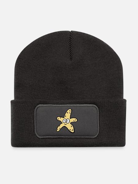 Étoile de mer - Beanie recyclé à patch - charbon