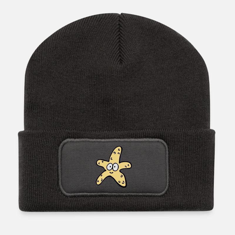 Étoile de mer - Beanie recyclé à patch - charbon