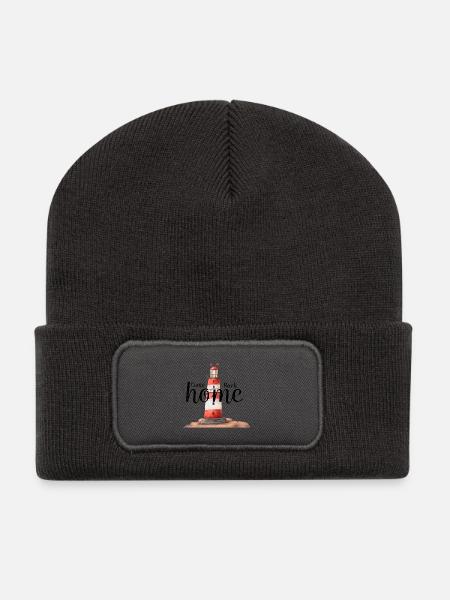 Leuchtturm Design Welcome back home - Recycelte Patch Beanie - Dunkelgrau