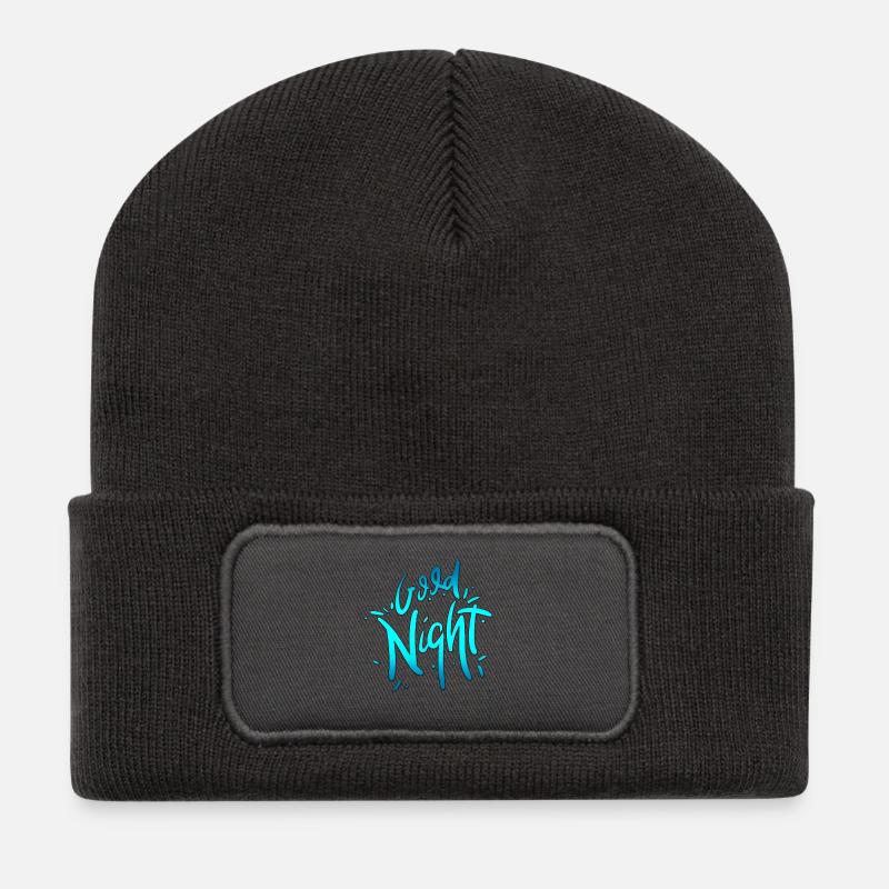 Good Night - Recycelte Patch Beanie - Dunkelgrau