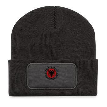 Albanien Flagge "Albanischer Adler" - Recycelte Patch Beanie - Dunkelgrau - Vorne