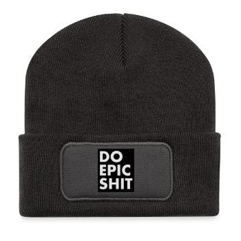 EO EPIC SHIT - Recycelte Patch Beanie - Dunkelgrau - Vorne