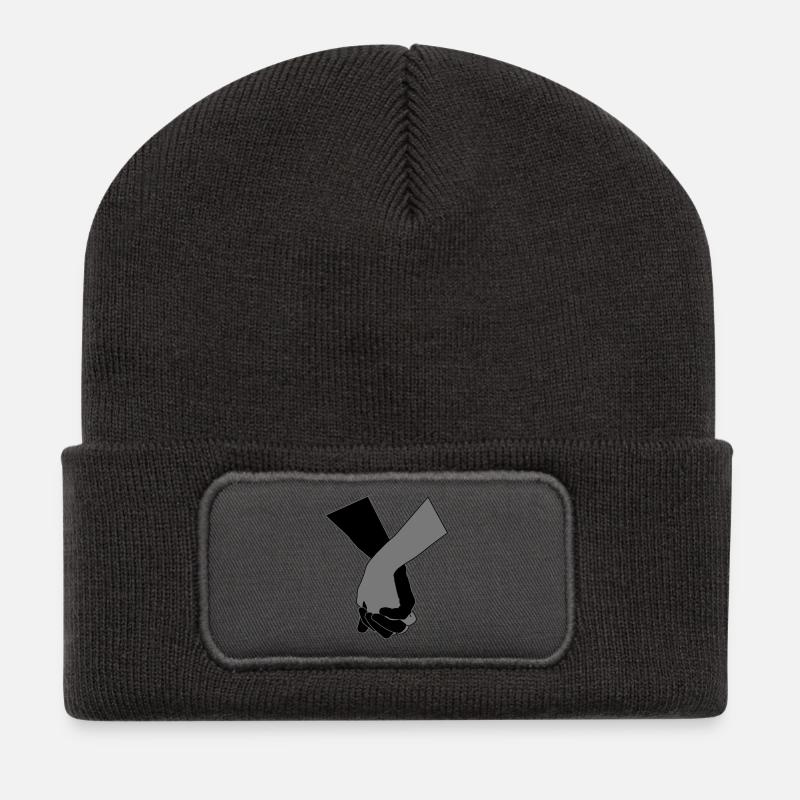 Holding Hands - Recycled Patch Beanie - dark grey