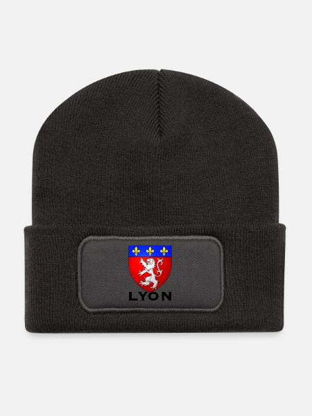 Lyon France - Recycelte Patch Beanie - Dunkelgrau