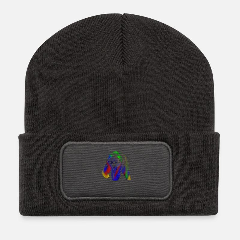 Bär - Recycelte Patch Beanie - Dunkelgrau