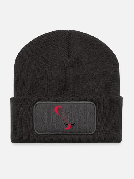 Kitesurfen / Kitesurfer / Kiteboarden / Kitesurf - Recycelte Patch Beanie - Dunkelgrau