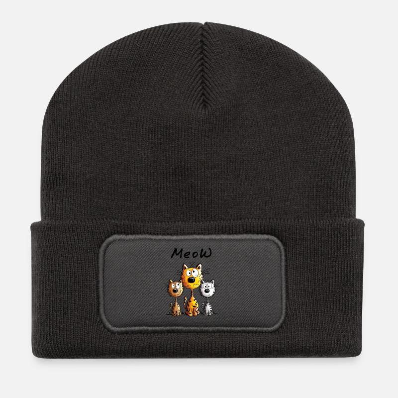 Best Friends Katzen - Recycelte Patch Beanie - Dunkelgrau
