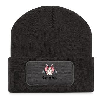 Power bunny with heart - Recycled Patch Beanie - dark grey - Front