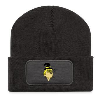 bird_witch_smoke_02 - Recycelte Patch Beanie - Dunkelgrau - Vorne