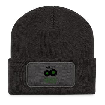 Biology teacher science gift - Recycled Patch Beanie - dark grey - Front