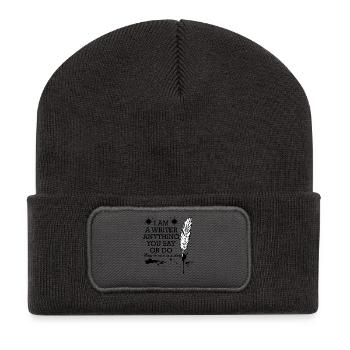 Feder aus Schatten - Recycelte Patch Beanie - Dunkelgrau - Vorne