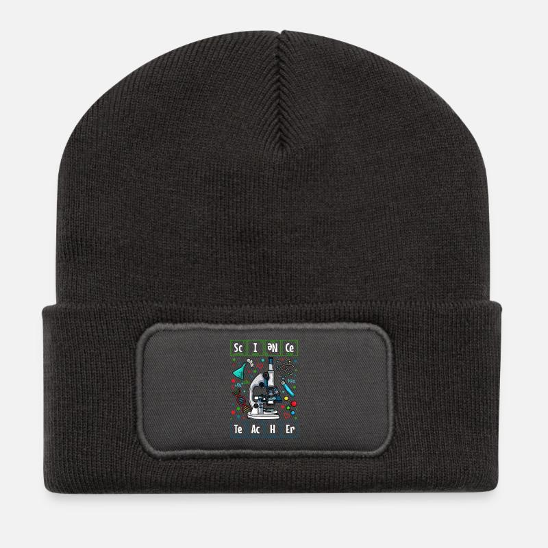 Professeur de chimie physique biologie enseignant - Beanie recyclé à patch - charbon