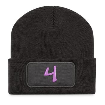 Chiffre numéro 4 - Beanie recyclé à patch - charbon - Devant