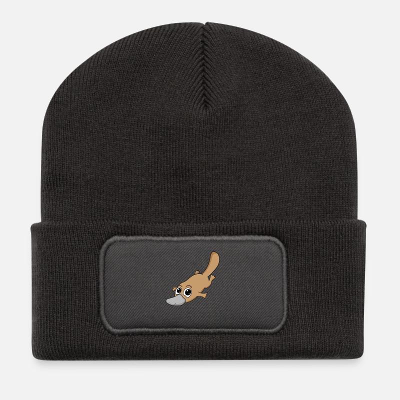 Schnabeltier - Recycelte Patch Beanie - Dunkelgrau