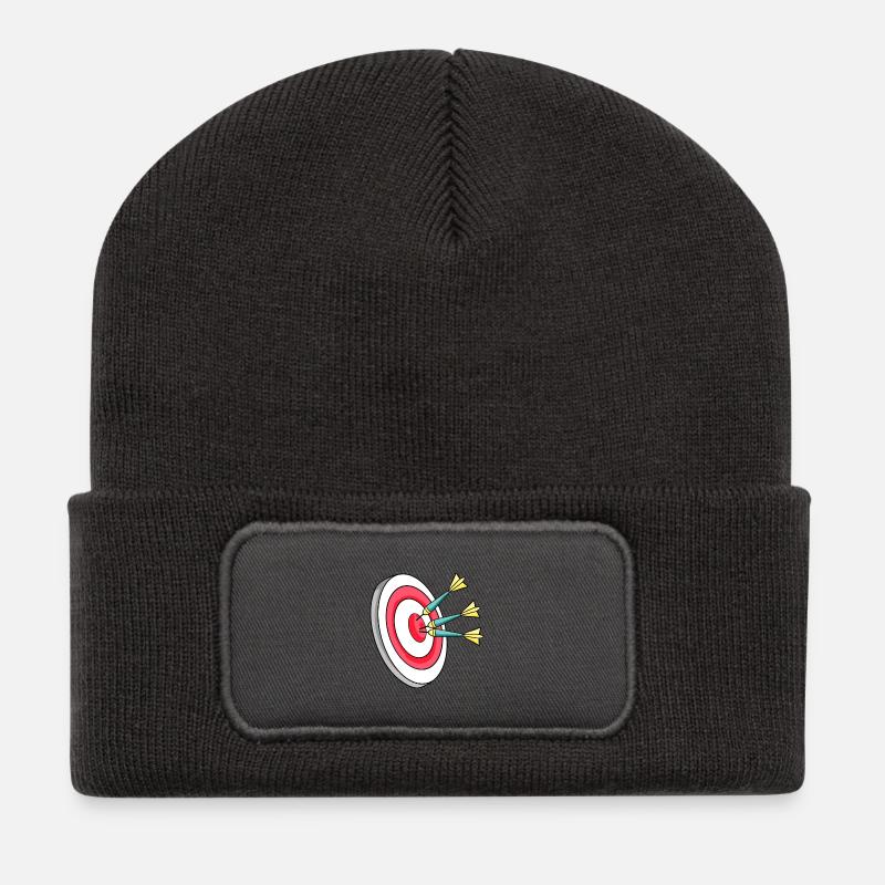 Dartscheibe Dart Darts - Recycelte Patch Beanie - Dunkelgrau