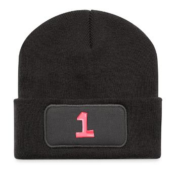 1 - Recycelte Patch Beanie - Dunkelgrau - Vorne