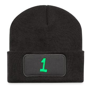 1 - Beanie recyclé à patch - charbon - Devant
